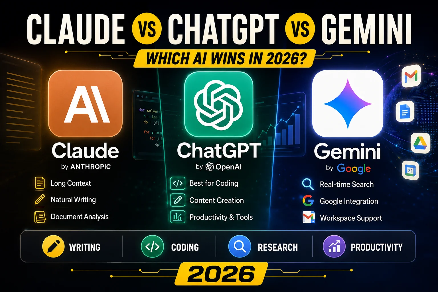 Claude vs ChatGPT vs Gemini: Which AI Is Best in 2026?