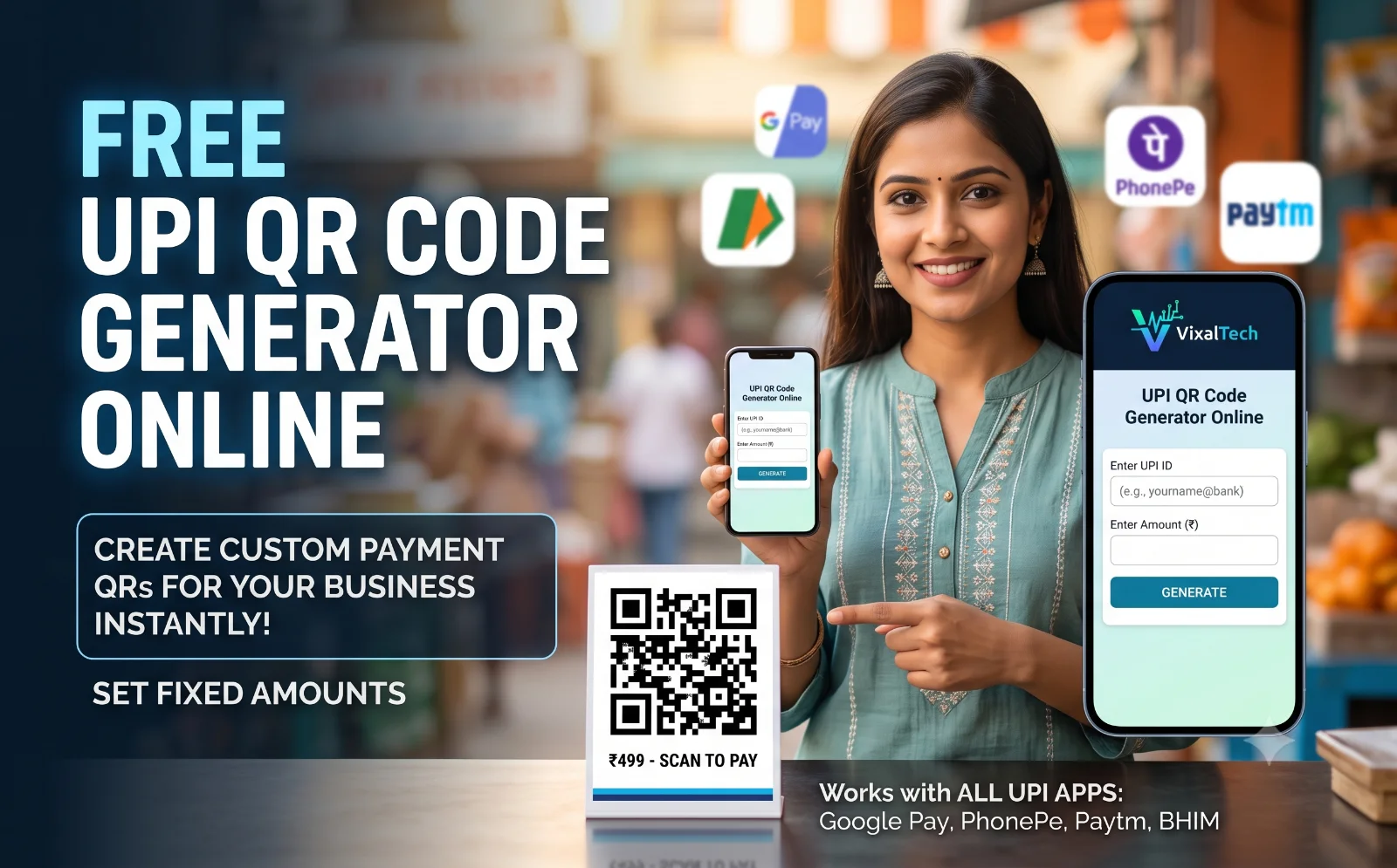 Free UPI QR Code Generator Online | Collect Exact Payments Instantly!