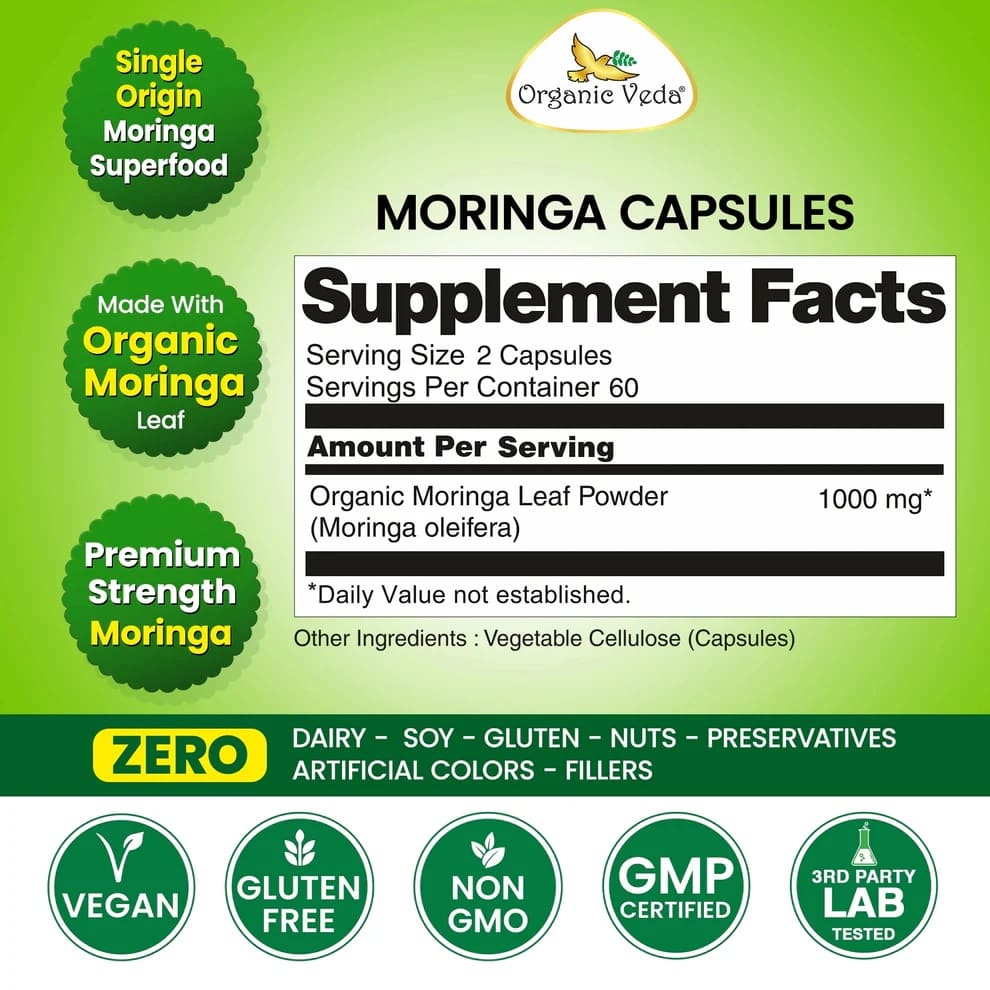 Buy Moringa Capsules Online for Easy Daily Wellness | Organicveda