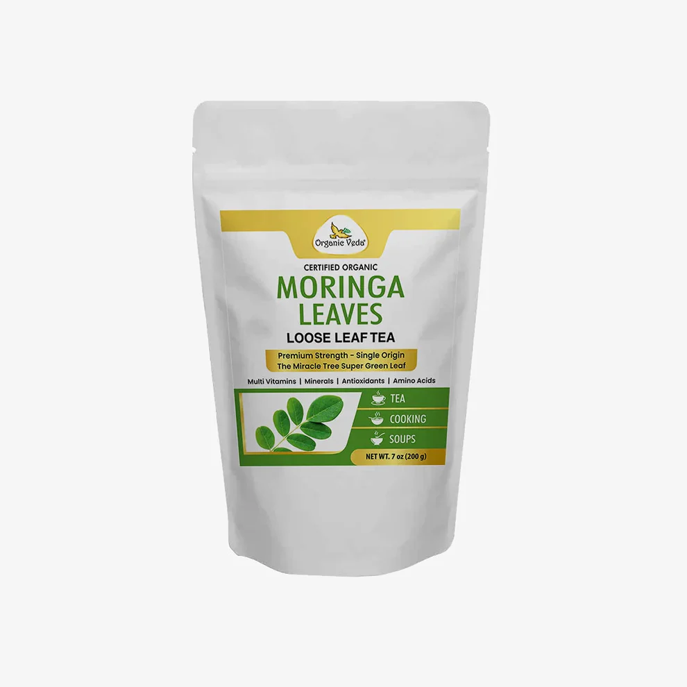Shop Pure Moringa Loose Leaf Tea (Dried Leaves) in the USA | Organicveda