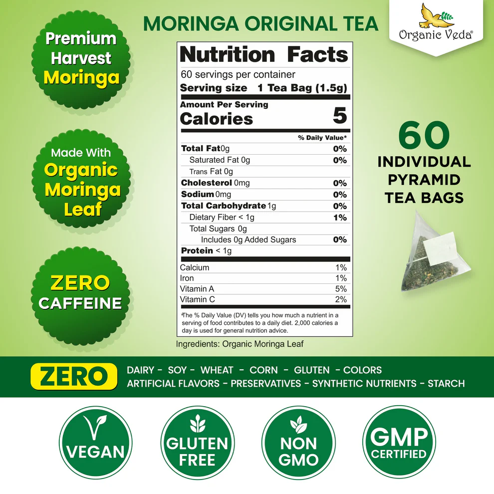 Premium Moringa Tea Available for Quick Online Purchase | Organicveda