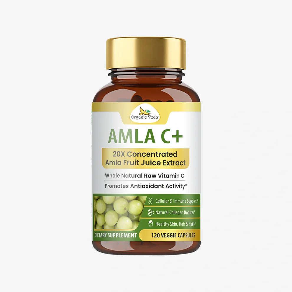 Get Amla Vitamin C Capsules for Everyday Plant-Based Wellness | Organicveda