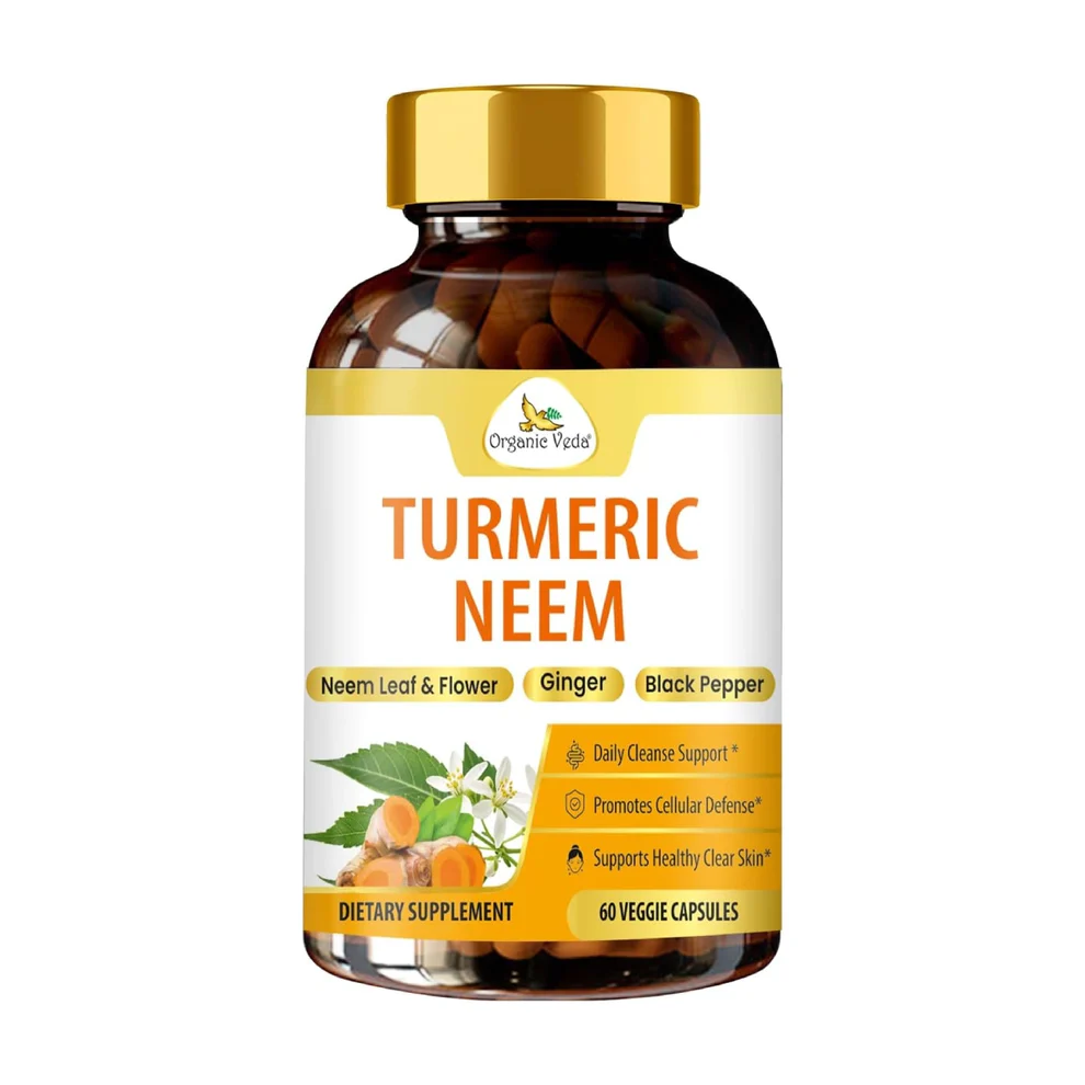 Shop Natural Turmeric Neem Capsules for Everyday Use | Organicveda