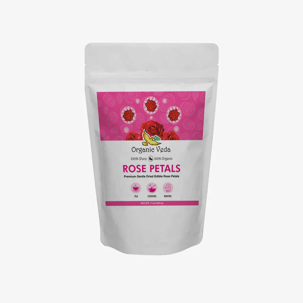 Buy Rose Petals Dried for Tea, Beauty and Everyday Use | Organicveda