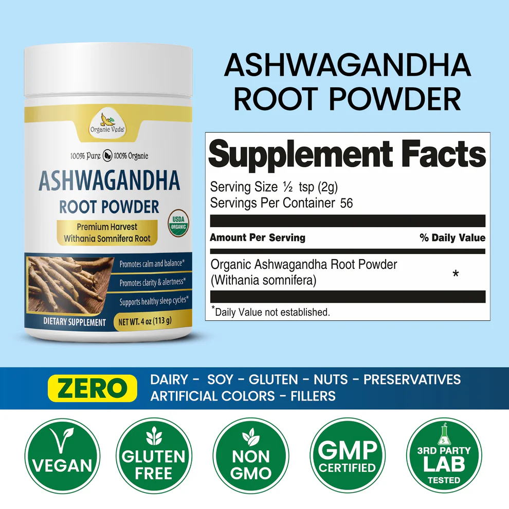 Order Pure Ashwagandha Root Powder for Your Daily Routine | Organicveda