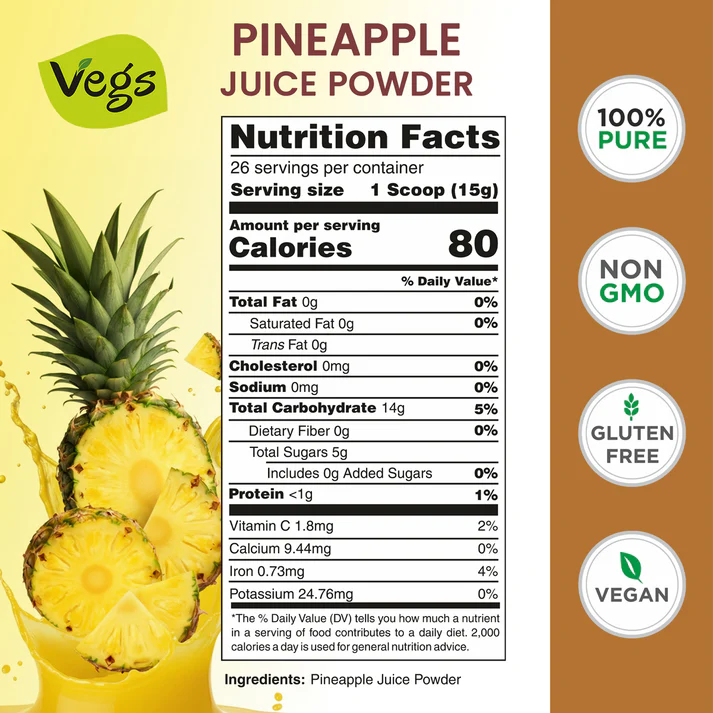 Make Smoothies Taste Tropical with Vegs Pineapple Juice Powder