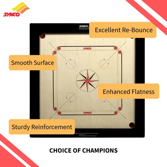 Synco Carrom Board Full Size Champion genius - Professional Board