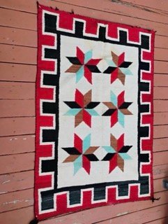 Handwoven Southwestern Style Rug – Geometric Floral Pattern