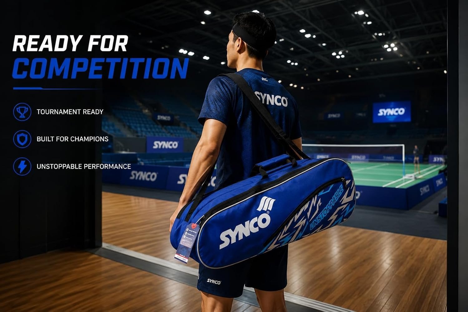 Badminton Kit Bags 42L Blue & White | Synco