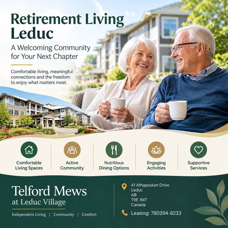 Comfortable Retirement Living Leduc at Telford Mews at Leduc Village