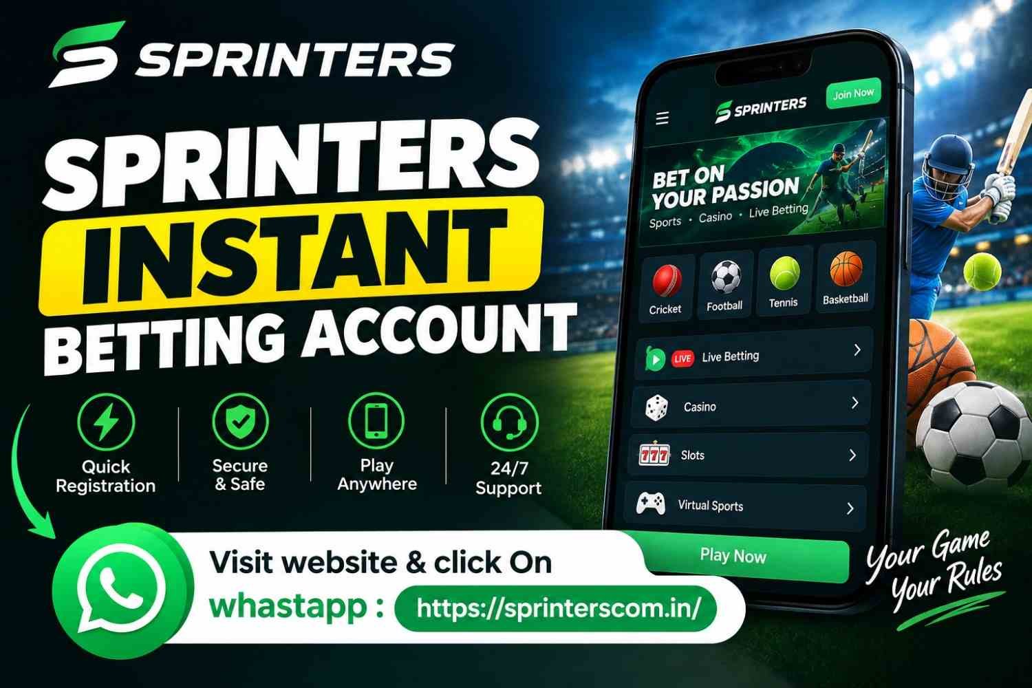 Sprinters Instant Betting Account Registration Guide